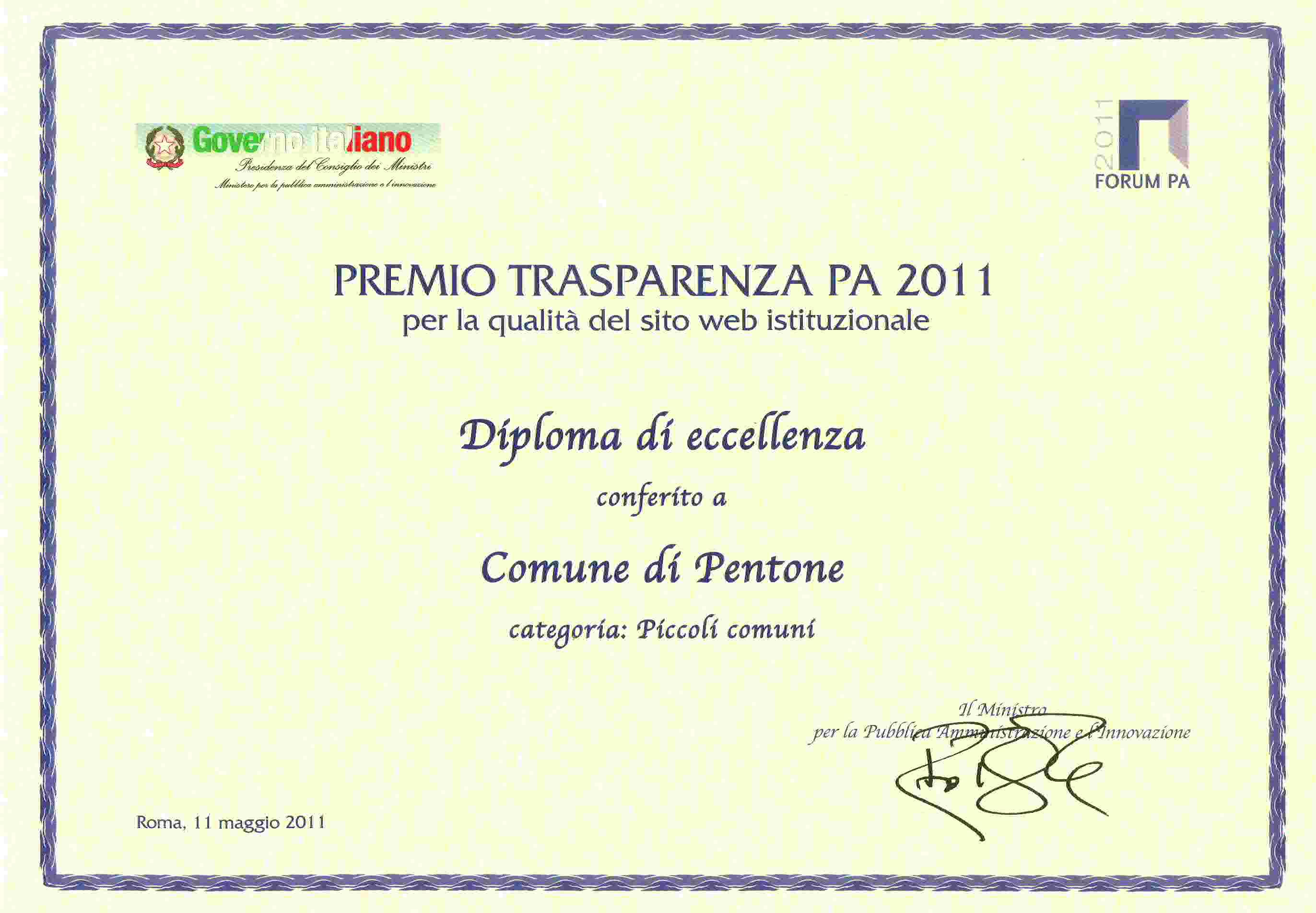 Premio Trasparenza 2011